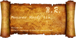 Meszner Rozália névjegykártya